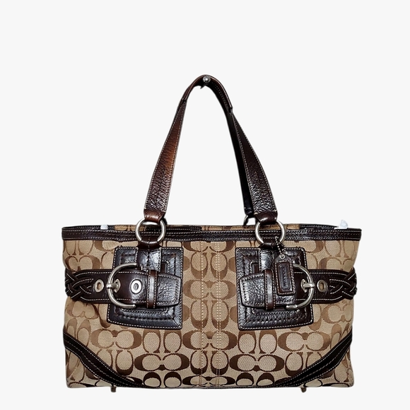 Coach Y2K Vintage Soho Signature Jacquard & Leather Shoulder Tote - Picture 2 of 12